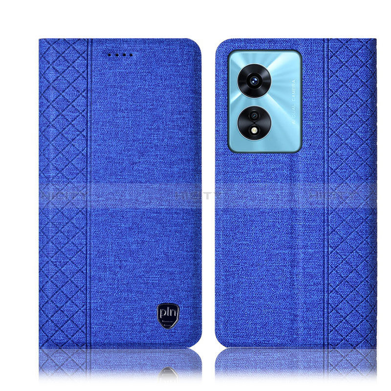 Funda de pano Cartera con Soporte H12P para Oppo A38 Azul