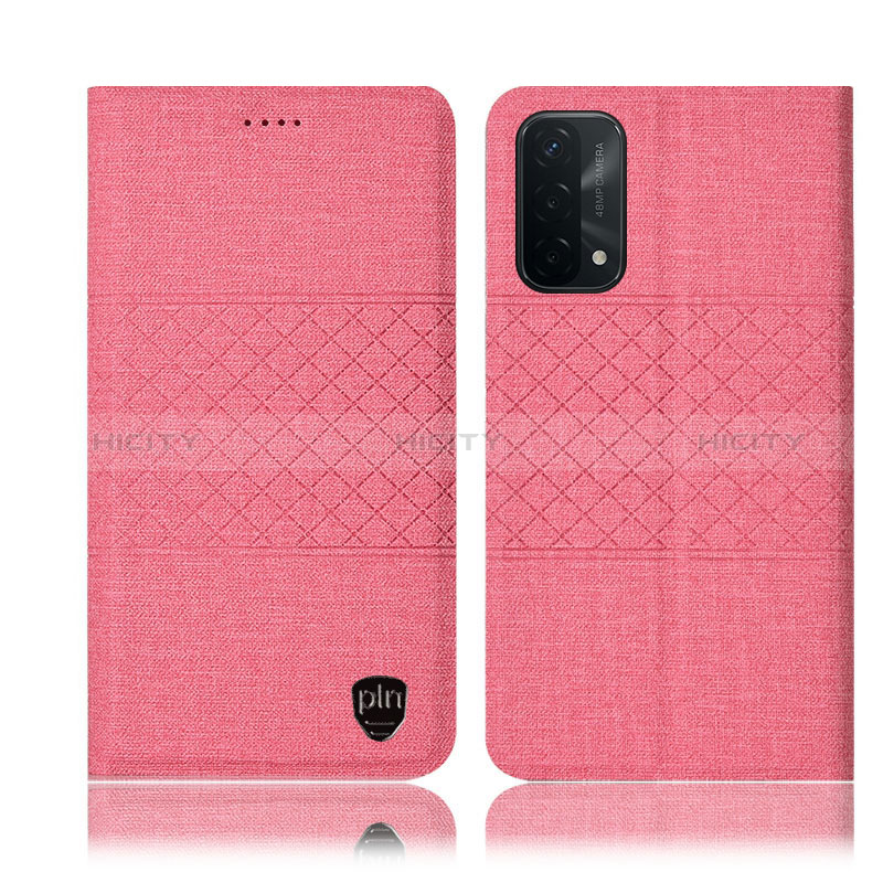 Funda de pano Cartera con Soporte H12P para Oppo A54 5G Rosa