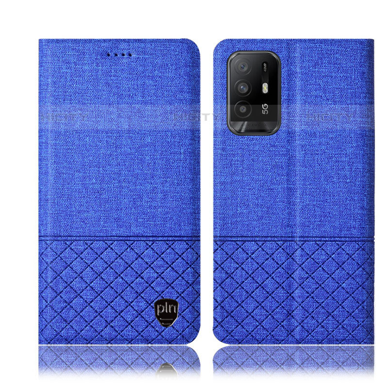 Funda de pano Cartera con Soporte H12P para Oppo A95 5G Azul