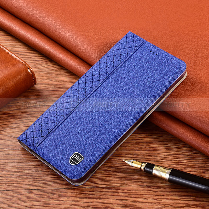 Funda de pano Cartera con Soporte H12P para Oppo A96 4G Azul