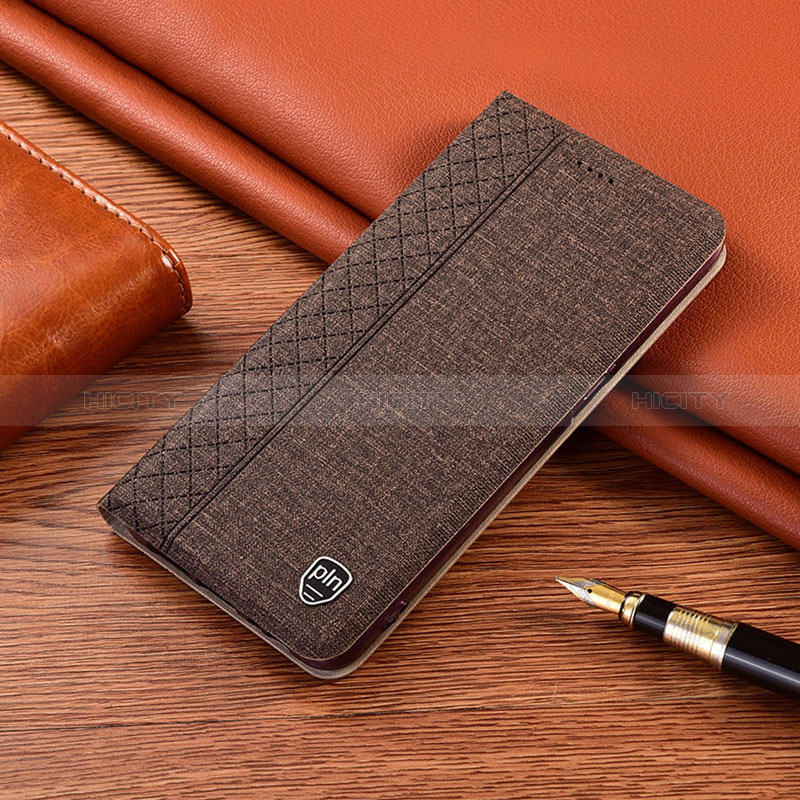 Funda de pano Cartera con Soporte H12P para Oppo A96 4G Marron