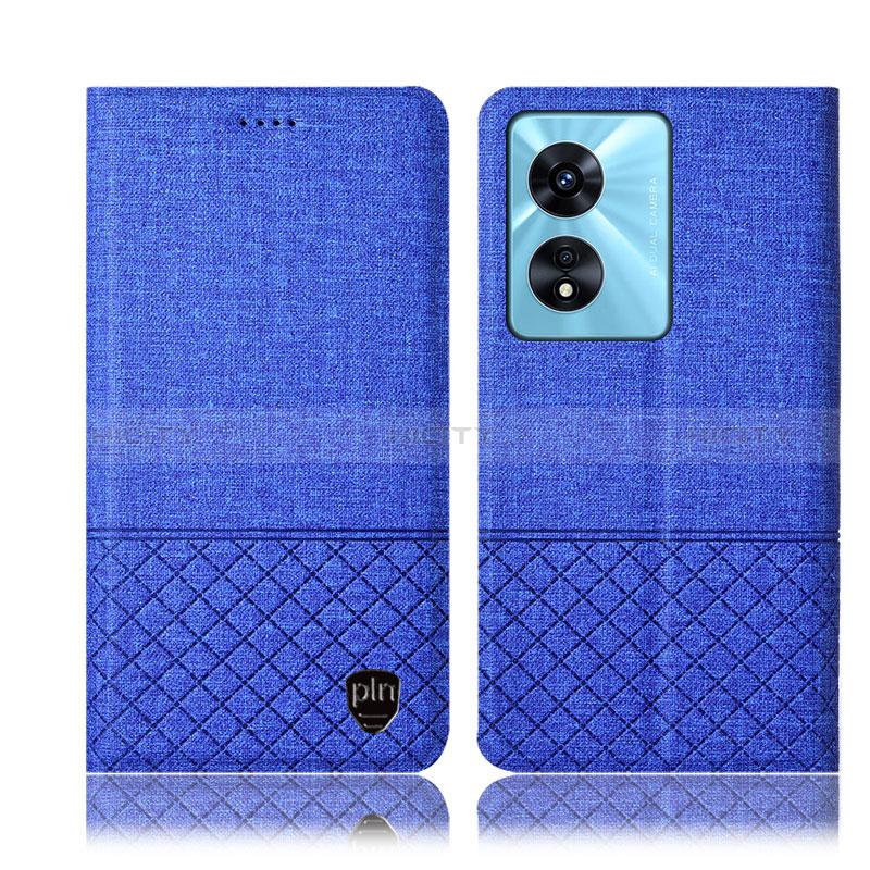 Funda de pano Cartera con Soporte H12P para Oppo A98 5G Azul