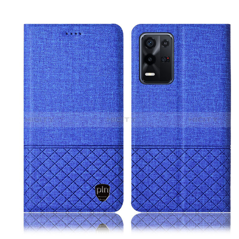 Funda de pano Cartera con Soporte H12P para Oppo K9X 5G Azul