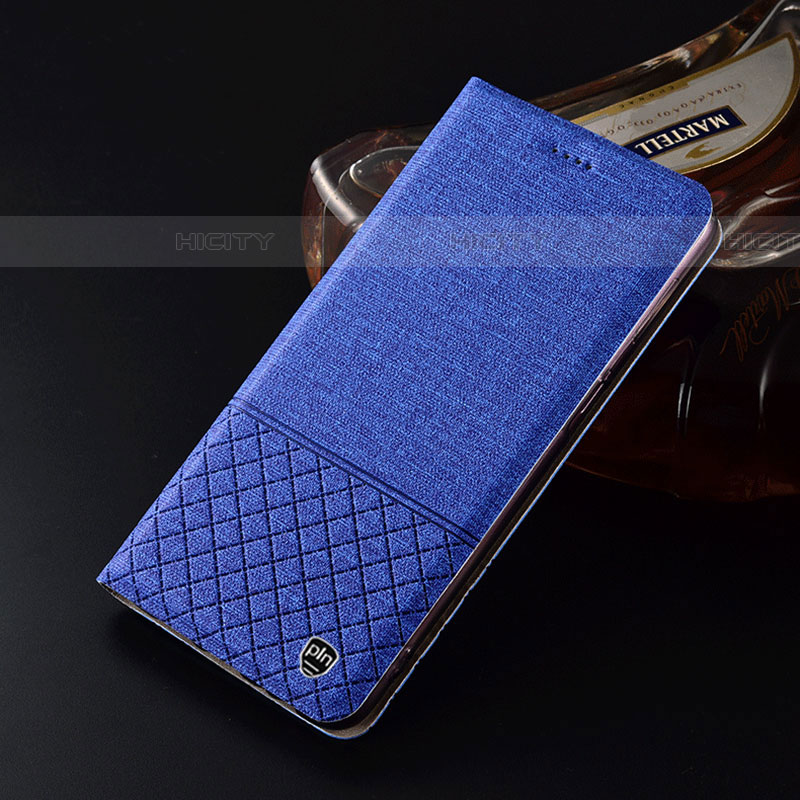 Funda de pano Cartera con Soporte H12P para Samsung Galaxy F62 5G Azul