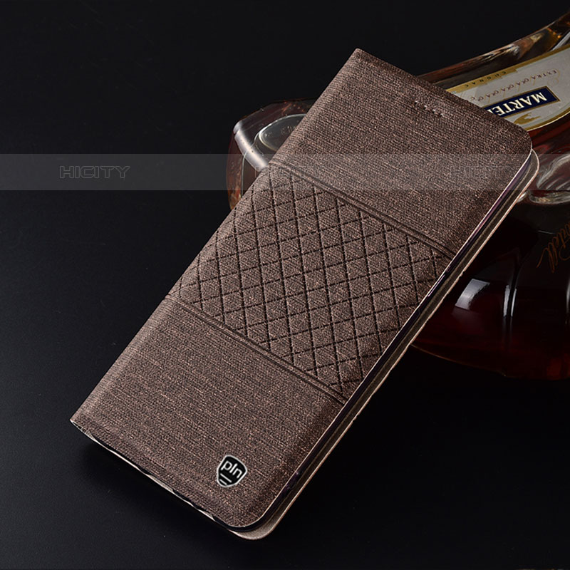 Funda de pano Cartera con Soporte H12P para Samsung Galaxy M32 4G Marron