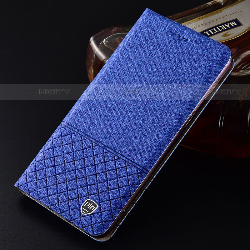 Funda de pano Cartera con Soporte H12P para Samsung Galaxy S21 FE 5G Azul