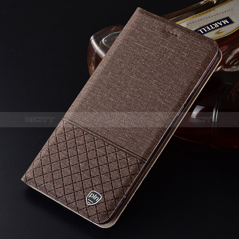 Funda de pano Cartera con Soporte H12P para Samsung Galaxy S24 5G Marron