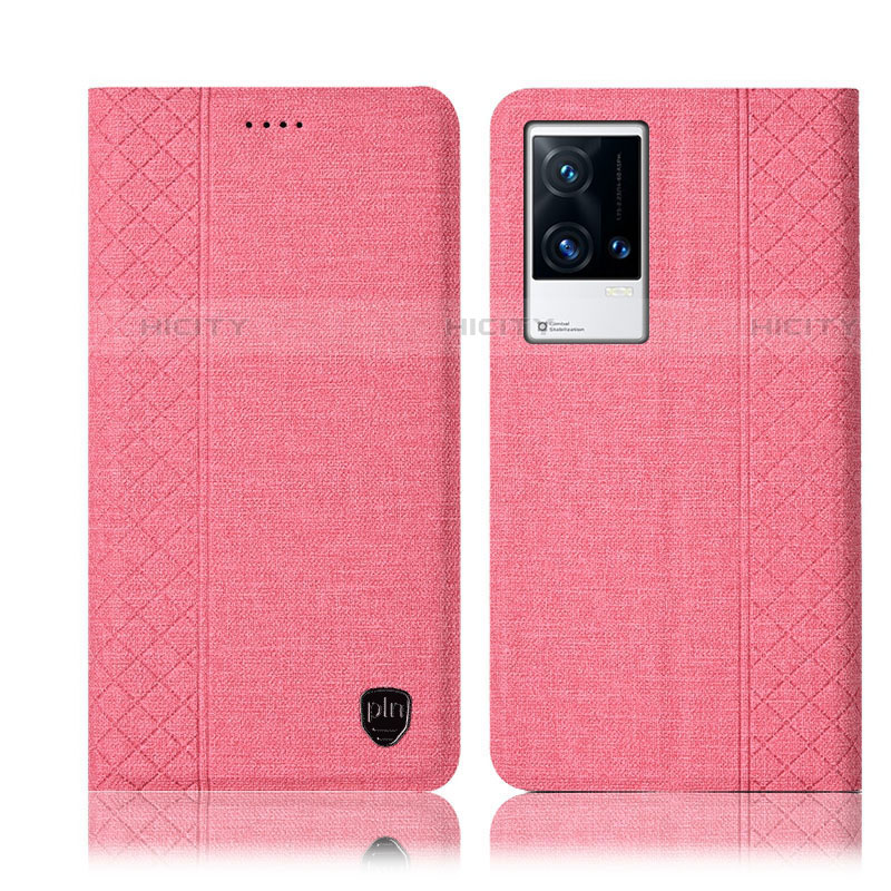 Funda de pano Cartera con Soporte H12P para Vivo iQOO 8 Pro 5G Rosa