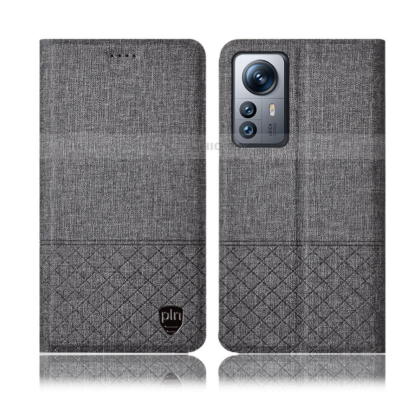 Funda de pano Cartera con Soporte H12P para Xiaomi Mi 12 Lite 5G Gris