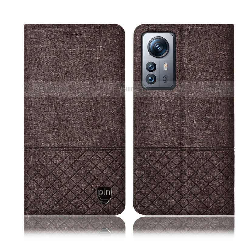 Funda de pano Cartera con Soporte H12P para Xiaomi Mi 12X 5G Marron