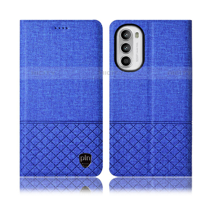 Funda de pano Cartera con Soporte H13P para Motorola Moto Edge (2022) 5G Azul