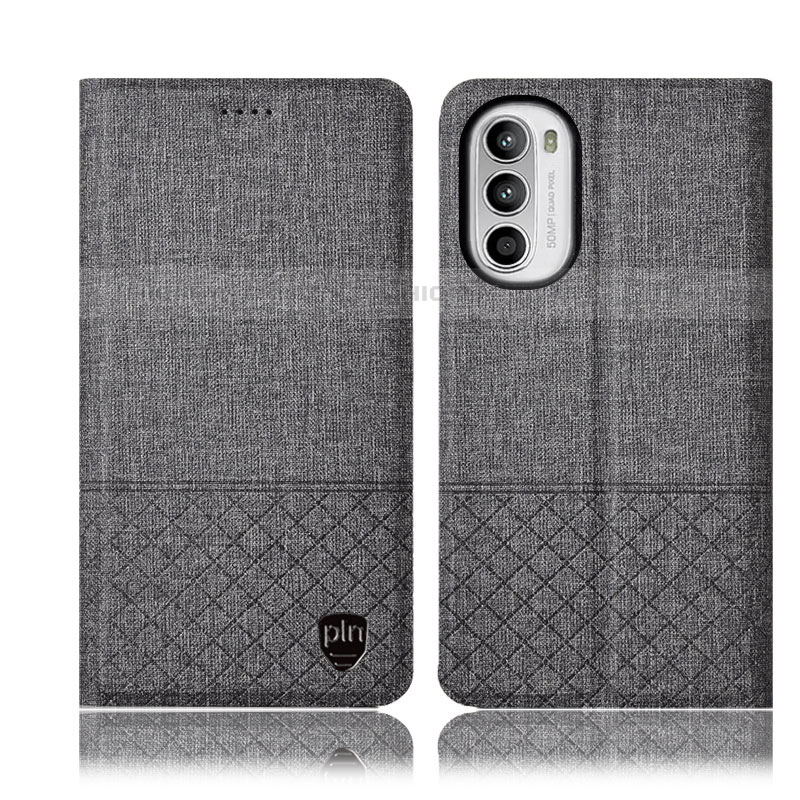 Funda de pano Cartera con Soporte H13P para Motorola Moto Edge (2022) 5G Gris