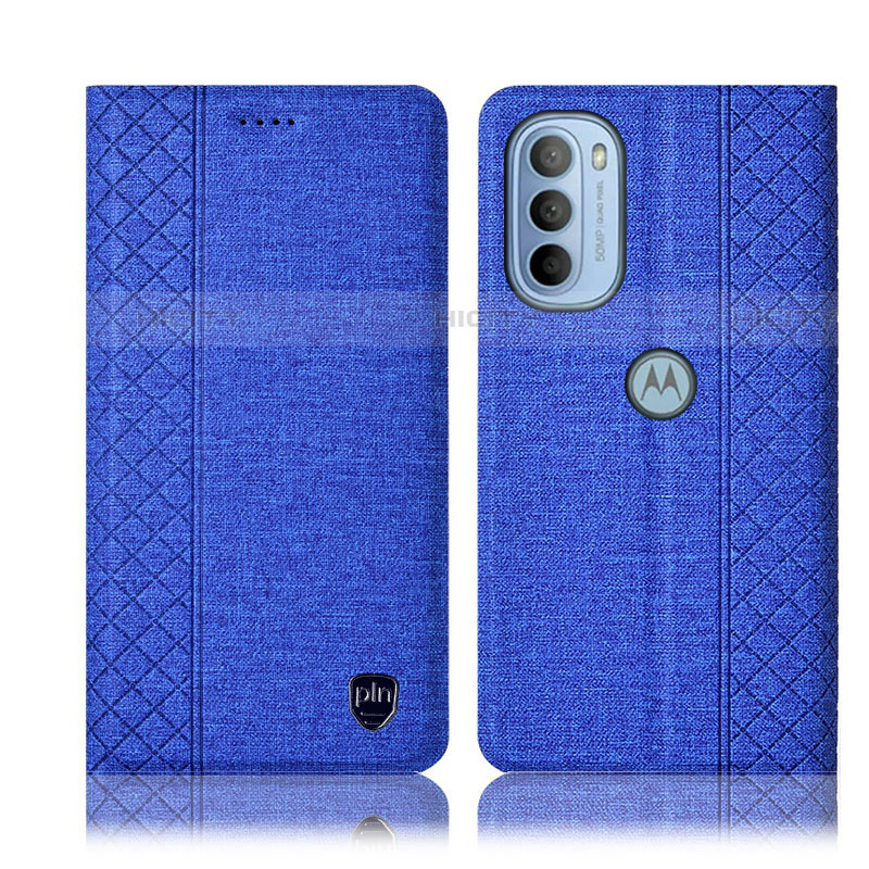 Funda de pano Cartera con Soporte H13P para Motorola Moto G31 Azul