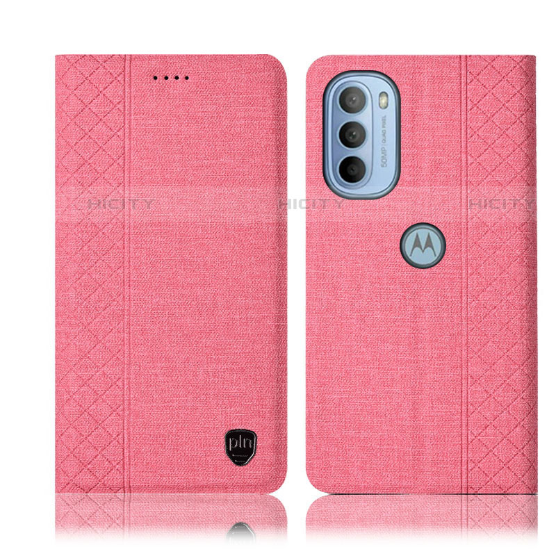 Funda de pano Cartera con Soporte H13P para Motorola Moto G31 Rosa