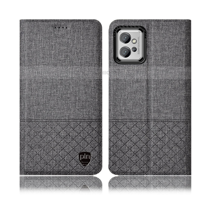 Funda de pano Cartera con Soporte H13P para Motorola Moto G32 Gris