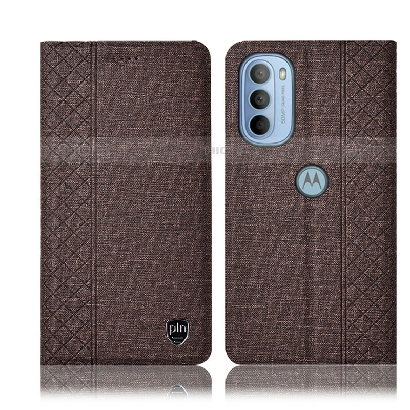 Funda de pano Cartera con Soporte H13P para Motorola Moto G41 Marron