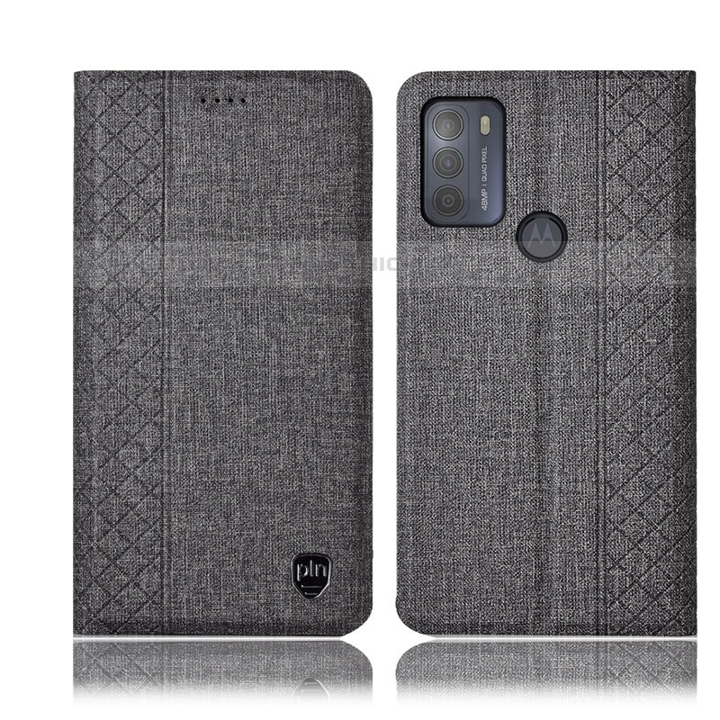 Funda de pano Cartera con Soporte H13P para Motorola Moto G50 Gris