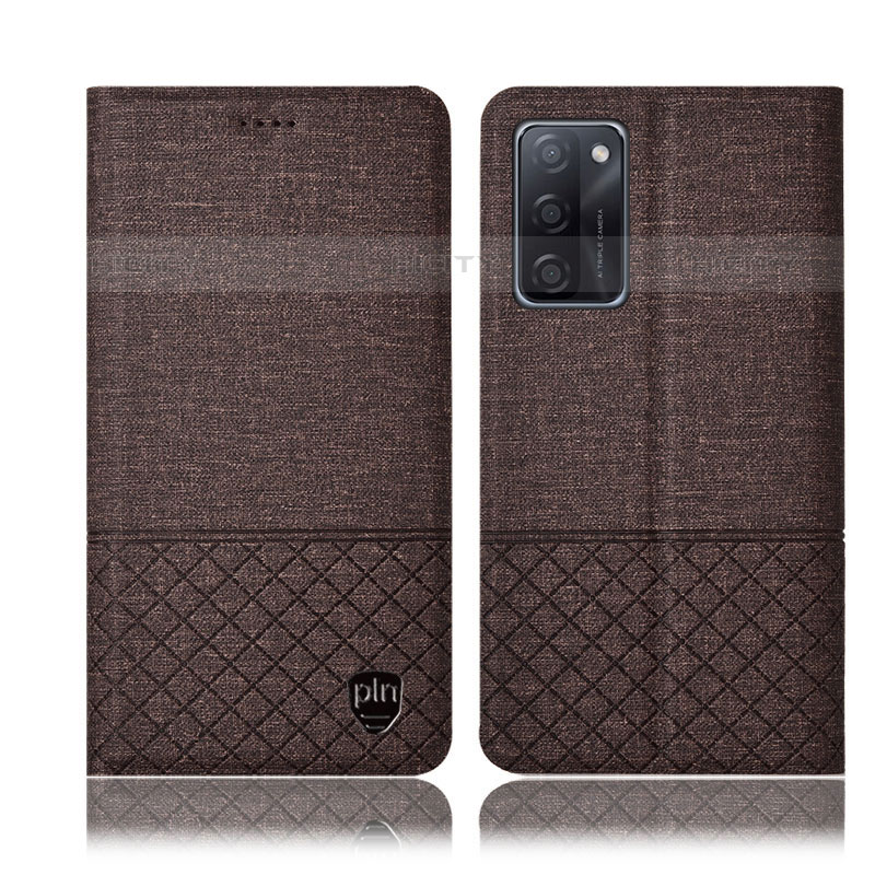 Funda de pano Cartera con Soporte H13P para Oppo A55S 5G Marron