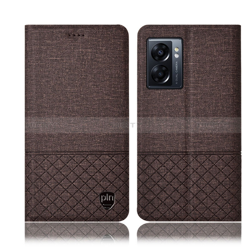 Funda de pano Cartera con Soporte H13P para Oppo A57 5G Marron