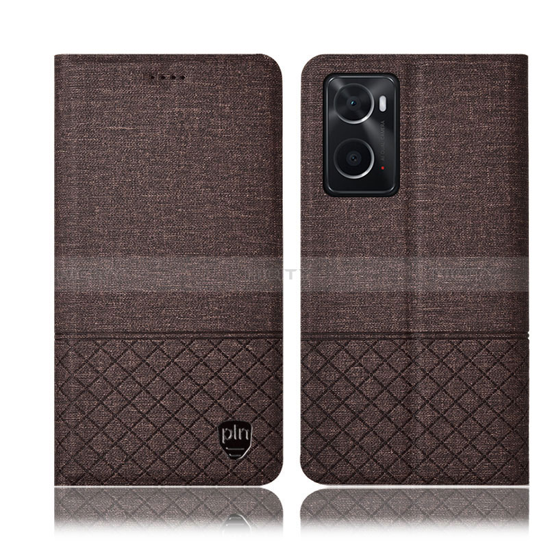 Funda de pano Cartera con Soporte H13P para Oppo A76 Marron