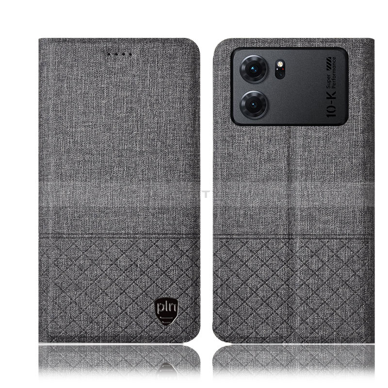 Funda de pano Cartera con Soporte H13P para Oppo K10 5G Gris