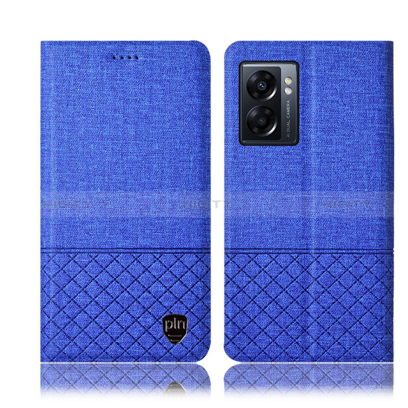 Funda de pano Cartera con Soporte H13P para Oppo K10 5G India Azul