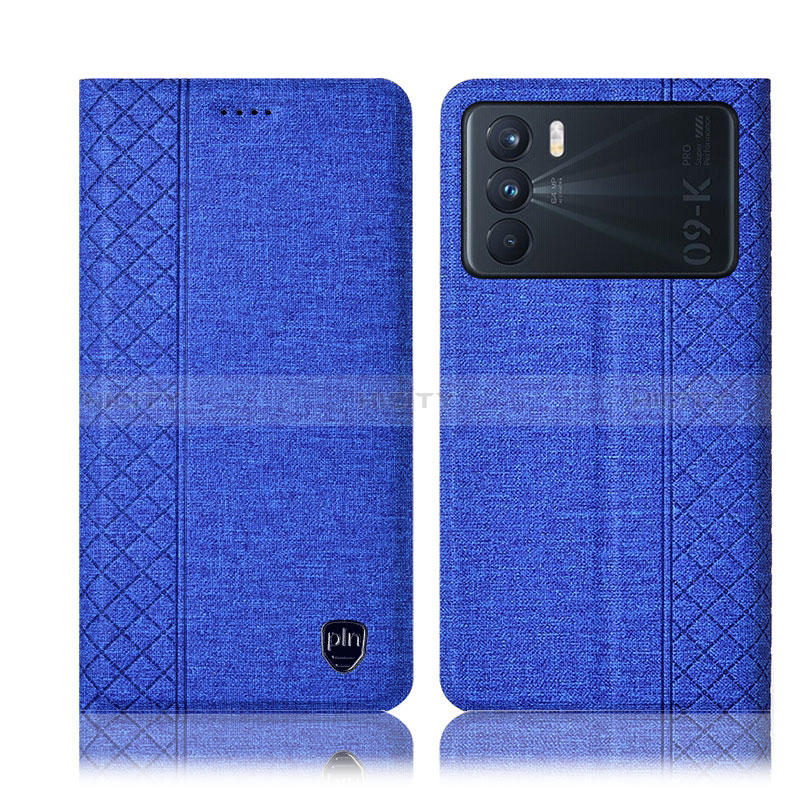 Funda de pano Cartera con Soporte H13P para Oppo K9 Pro 5G Azul