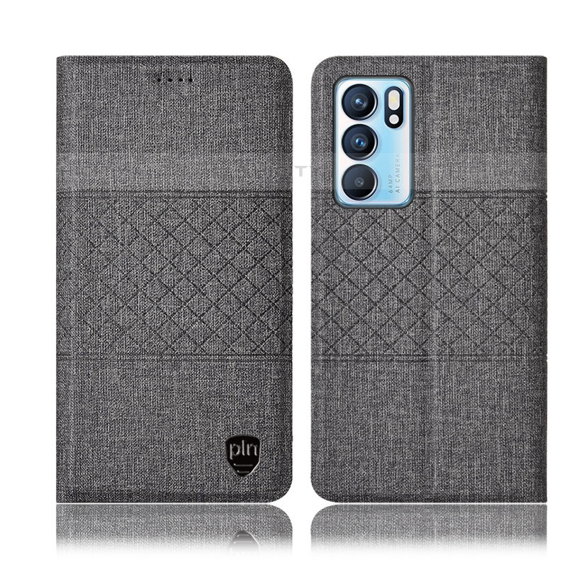 Funda de pano Cartera con Soporte H13P para Oppo Reno6 5G