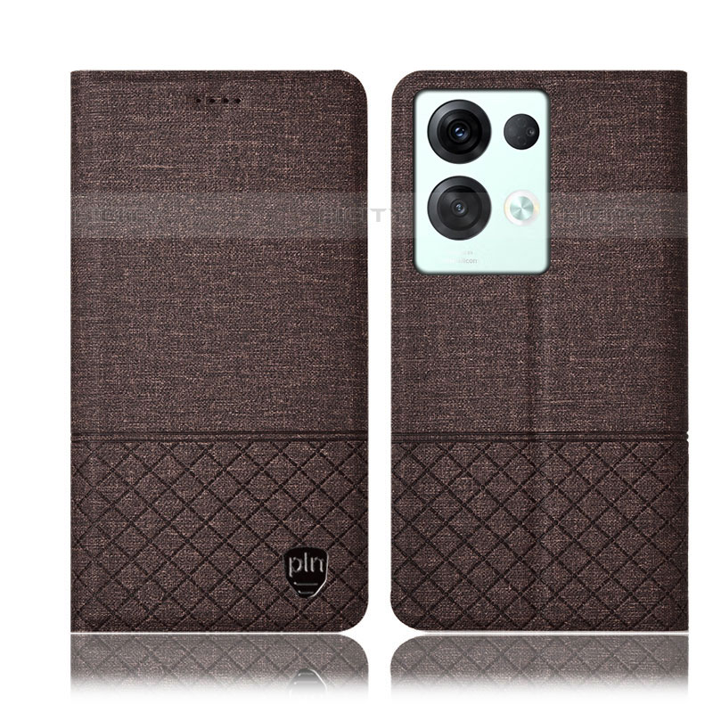 Funda de pano Cartera con Soporte H13P para Oppo Reno8 Pro 5G Marron