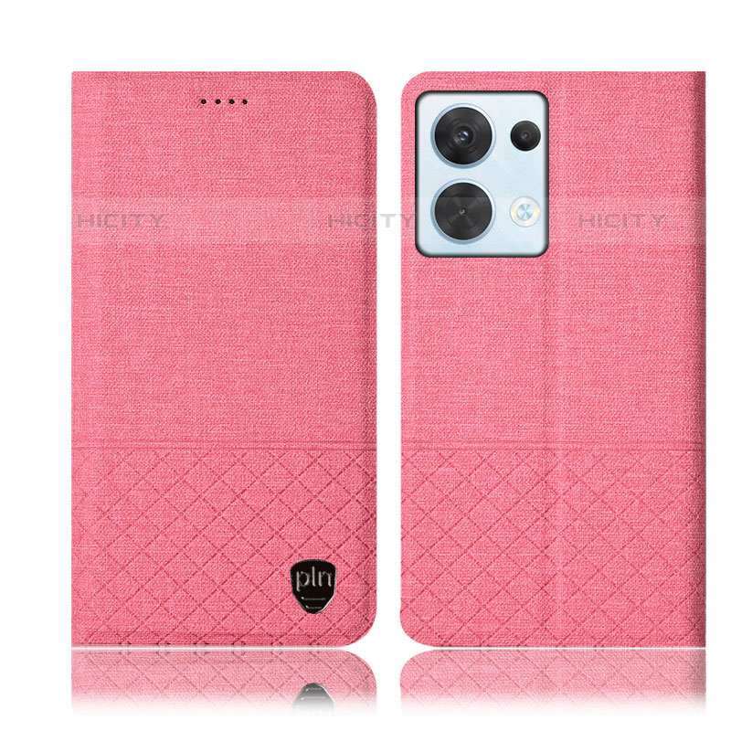 Funda de pano Cartera con Soporte H13P para Oppo Reno9 Pro 5G Rosa