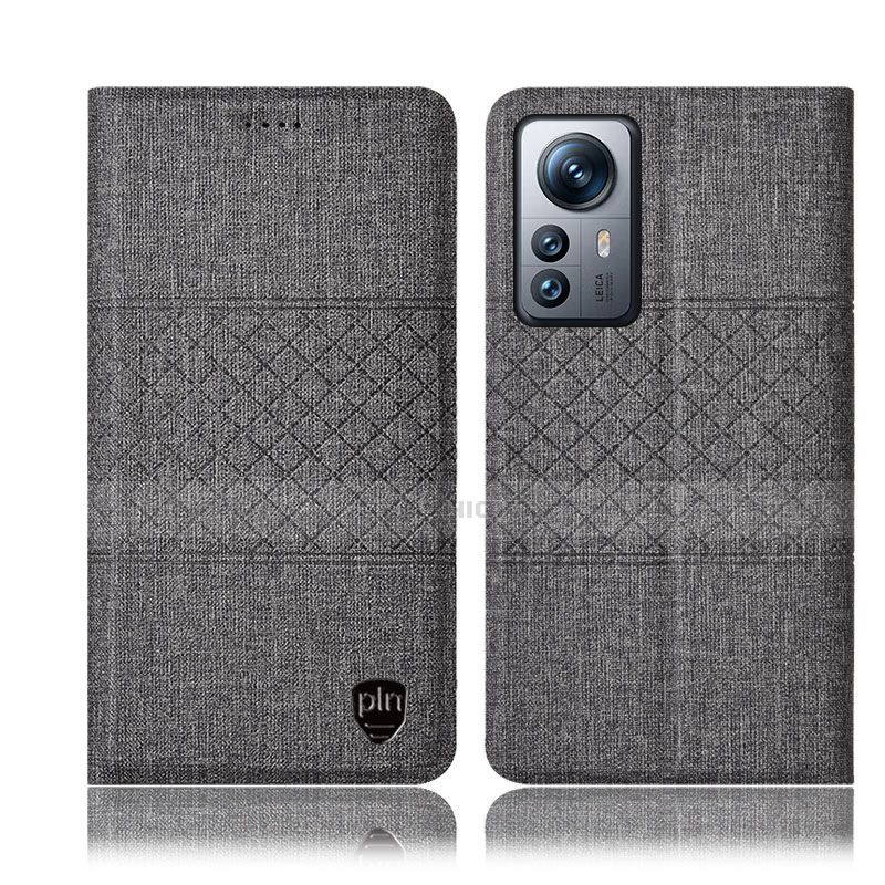 Funda de pano Cartera con Soporte H13P para Xiaomi Mi 12 5G Gris