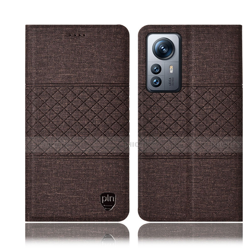 Funda de pano Cartera con Soporte H13P para Xiaomi Mi 12 5G Marron