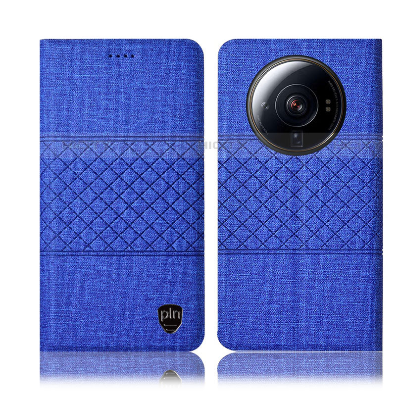 Funda de pano Cartera con Soporte H13P para Xiaomi Mi 12S Ultra 5G Azul