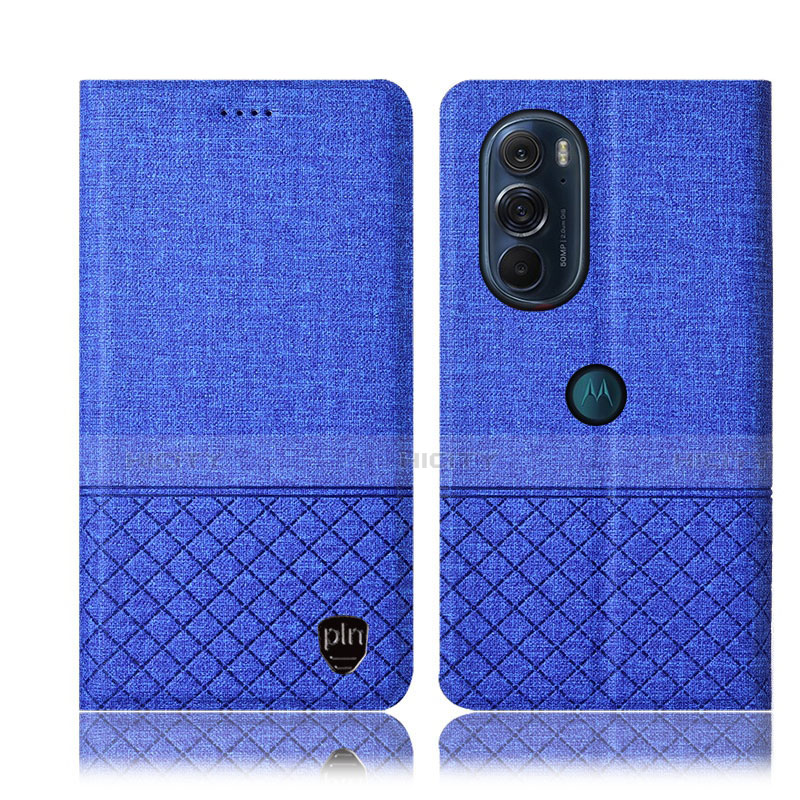 Funda de pano Cartera con Soporte H14P para Motorola Moto Edge 30 Pro 5G Azul