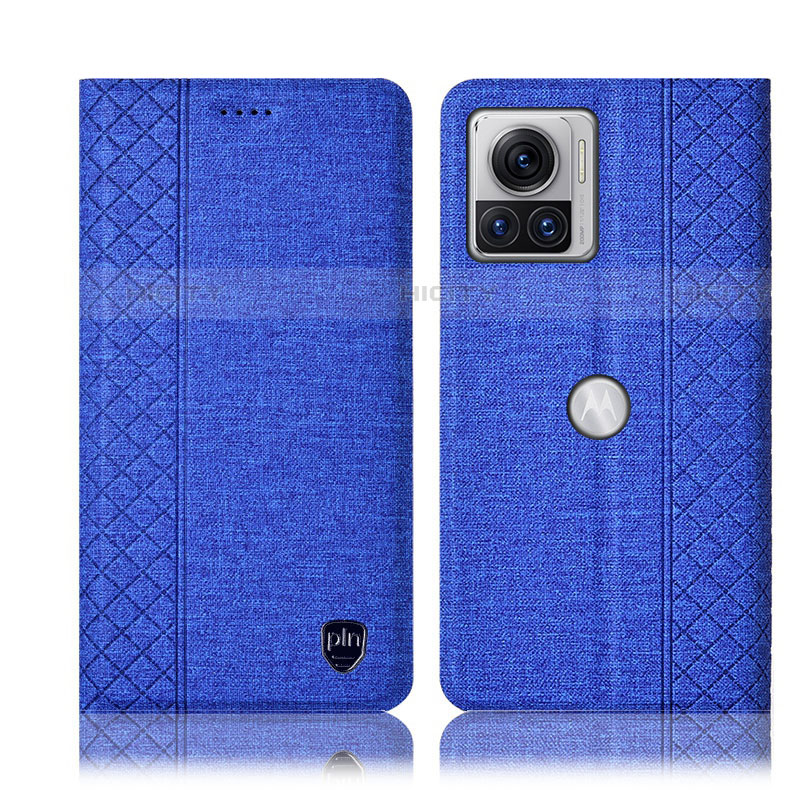 Funda de pano Cartera con Soporte H14P para Motorola Moto Edge 30 Ultra 5G Azul