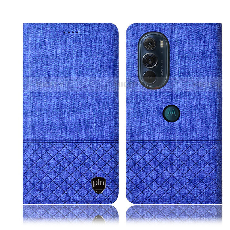 Funda de pano Cartera con Soporte H14P para Motorola Moto Edge Plus (2022) 5G Azul