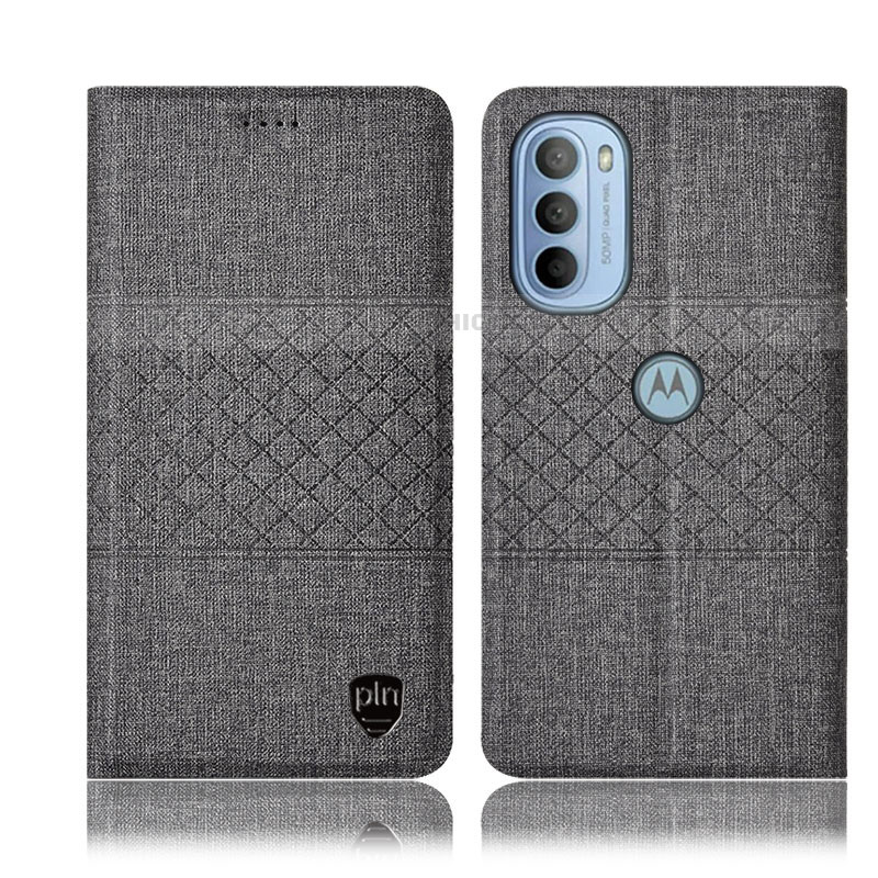 Funda de pano Cartera con Soporte H14P para Motorola Moto G31 Gris