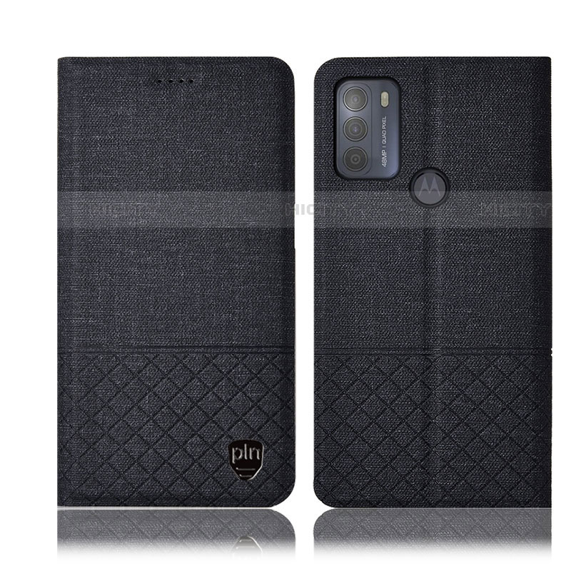 Funda de pano Cartera con Soporte H14P para Motorola Moto G50 Negro