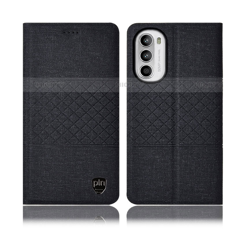 Funda de pano Cartera con Soporte H14P para Motorola Moto G71s 5G Negro