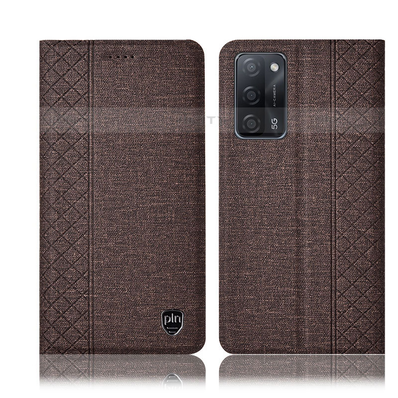 Funda de pano Cartera con Soporte H14P para Oppo A53s 5G Marron