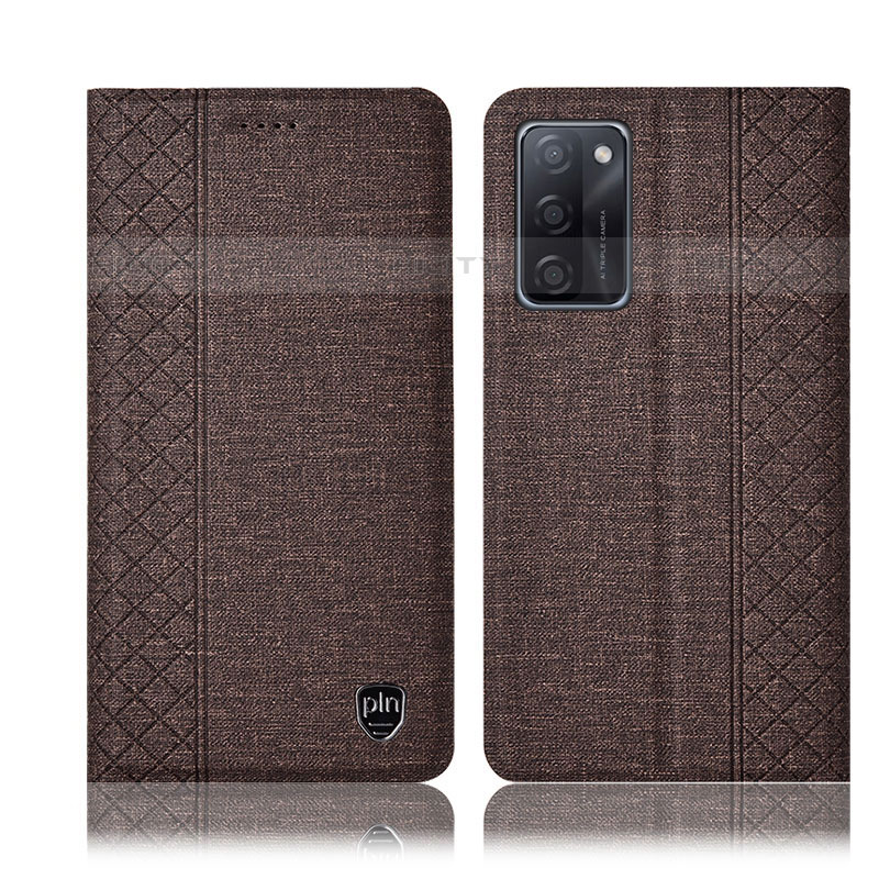 Funda de pano Cartera con Soporte H14P para Oppo A55S 5G Marron