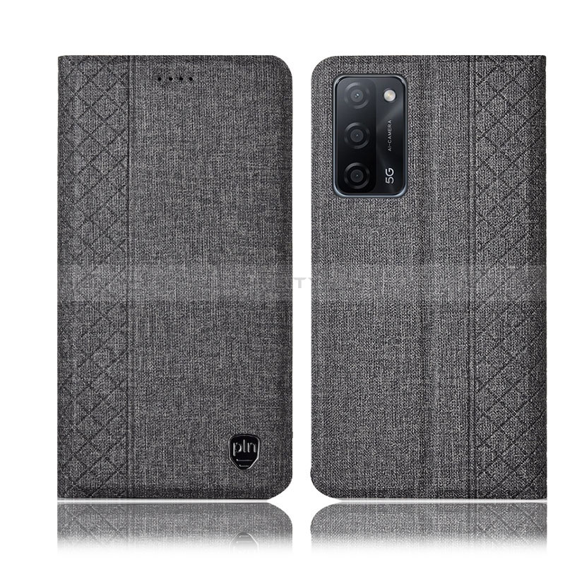 Funda de pano Cartera con Soporte H14P para Oppo A56 5G Gris