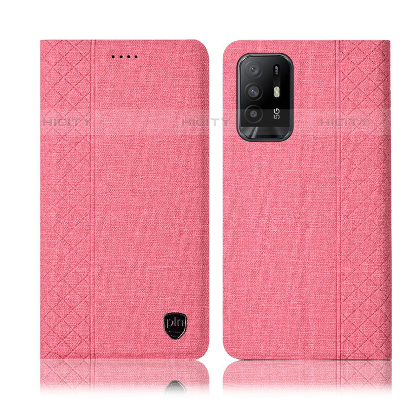 Funda de pano Cartera con Soporte H14P para Oppo A94 5G Rosa