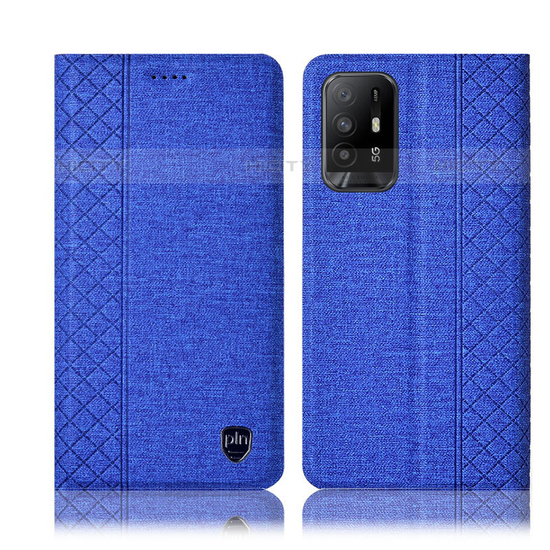 Funda de pano Cartera con Soporte H14P para Oppo A95 5G Azul