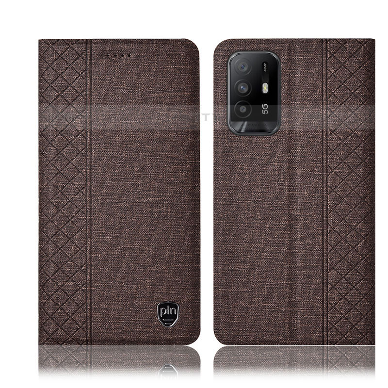 Funda de pano Cartera con Soporte H14P para Oppo A95 5G Marron