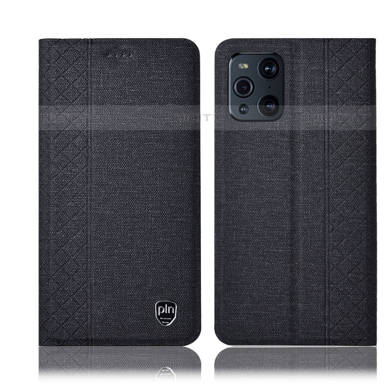 Funda de pano Cartera con Soporte H14P para Oppo Find X3 Pro 5G Negro