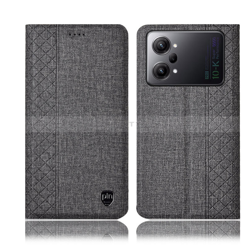 Funda de pano Cartera con Soporte H14P para Oppo K10 Pro 5G Gris