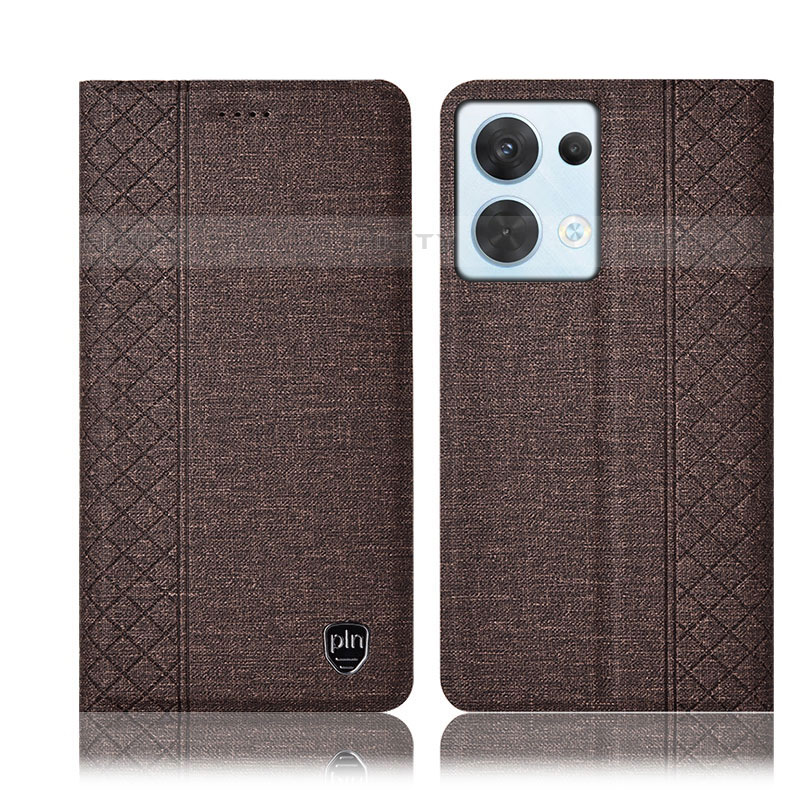 Funda de pano Cartera con Soporte H14P para Oppo Reno8 5G Marron