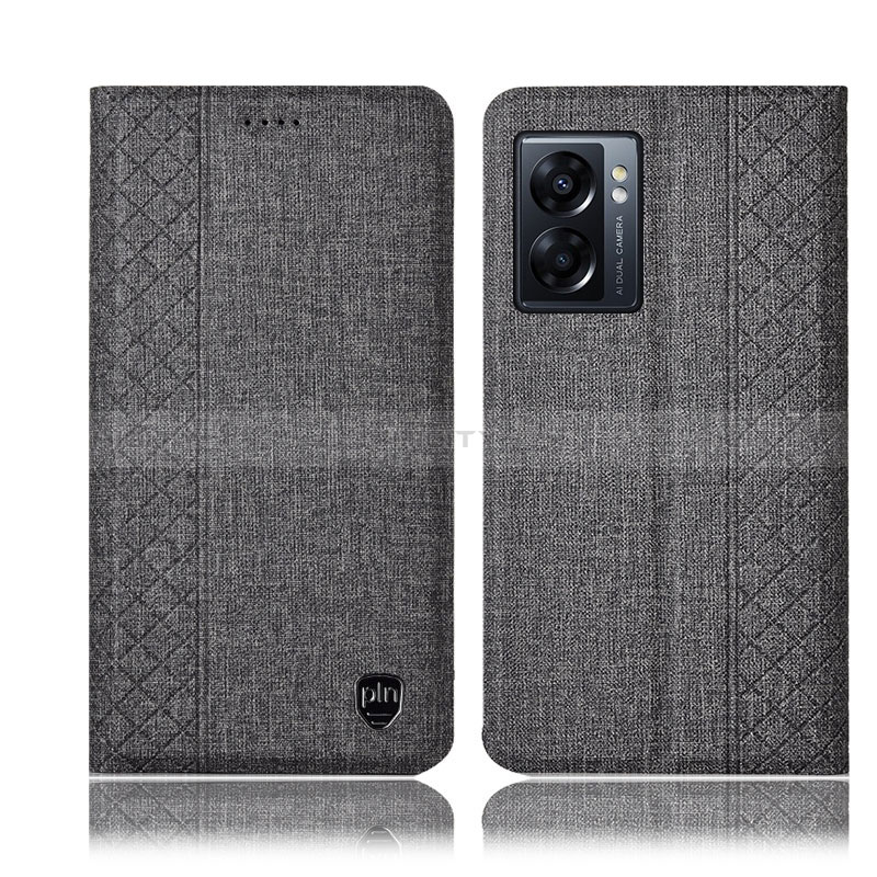 Funda de pano Cartera con Soporte H14P para Realme Narzo 50 5G Gris