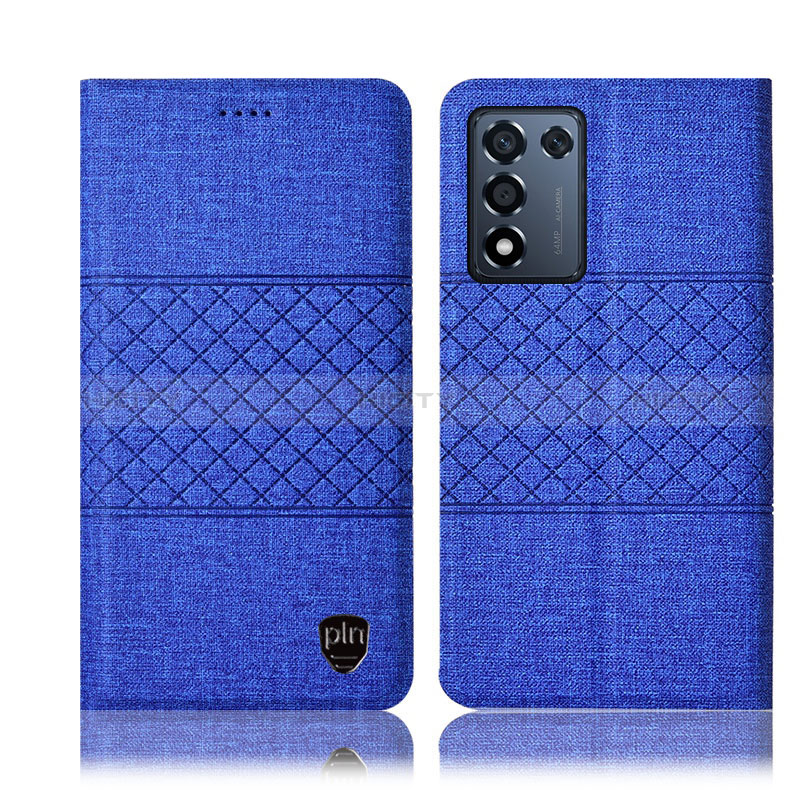 Funda de pano Cartera con Soporte H14P para Realme Q3t 5G Azul